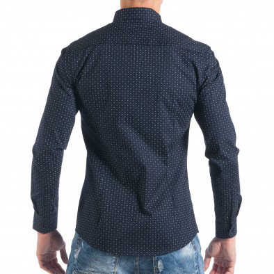 Фина мъжка риза тип Oxford в синьо с Y мотив it050618-20 3