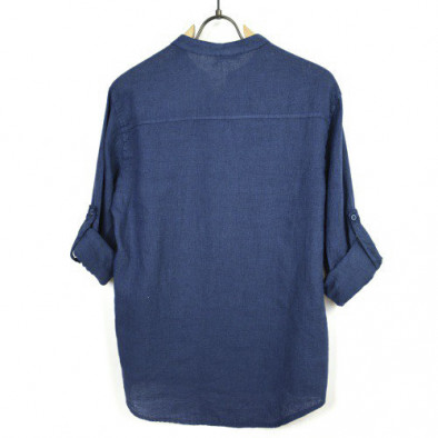 Ленена мъжка риза в синьо рустик стил it010720-34 5