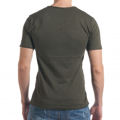 Мъжка зелена тениска с остро деколте it030217-16 3
