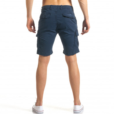 Мъжки сини къси панталони с джобове на крачолите it140317-141 3