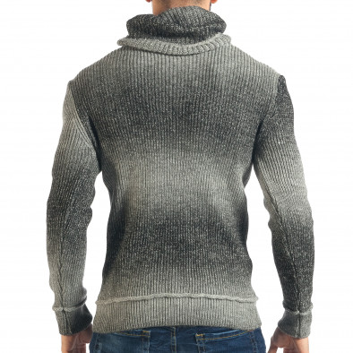 Мъжки сиво-черен пуловер с преливащи цветове it301017-55 3