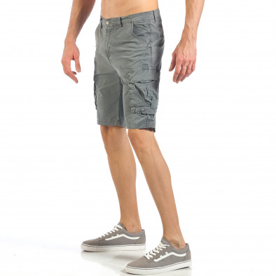 Мъжки къси карго панталони в сиво it260318-129 3