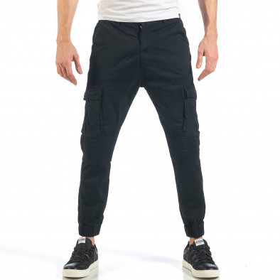 Мъжки рокерски карго панталони в черно it260318-106 2