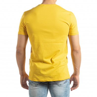Мъжка жълта тениска с неонови апликации it150419-67 3