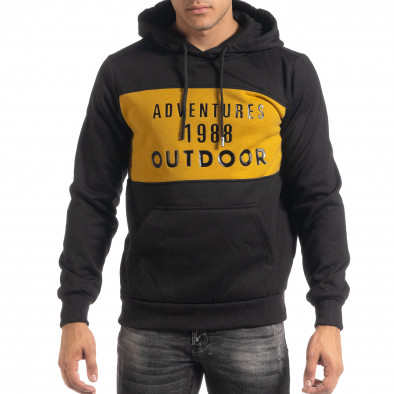 Мъжки суичър hoodie с жълт акцент it041019-50 3