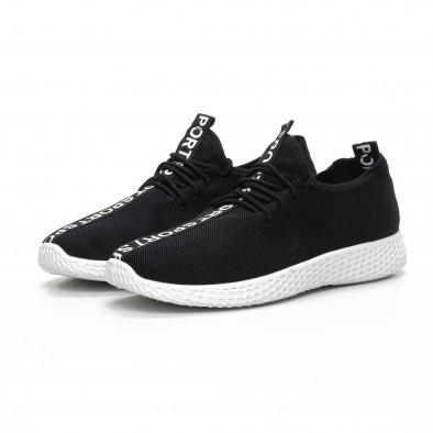 Мъжки текстилни спортни обувки в черно it240419-2 2
