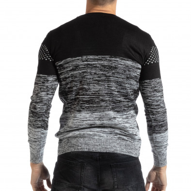 Черно-бял мъжки пуловер it261018-116 3