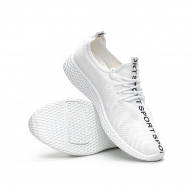 Мъжки текстилни спортни обувки в бяло it240419-3 4