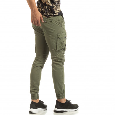 Мъжки зелен Cargo Jogger в рокерски стил it090519-18 2
