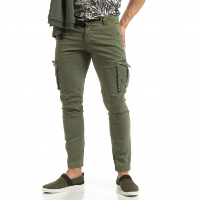 Зелен мъжки карго панталон с прави крачоли it090519-15 3