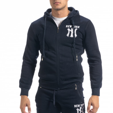 Мъжки ватиран спортен комплект в синьо New York it071119-40 3