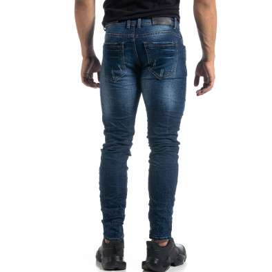 Изтъркани мъжки сини дънки с прокъсвания Slim fit it041019-29 4