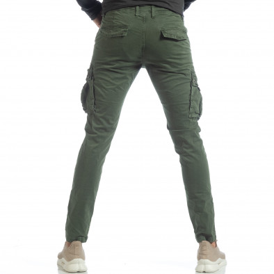 Зелен мъжки панталон с карго джобове it040219-39 4