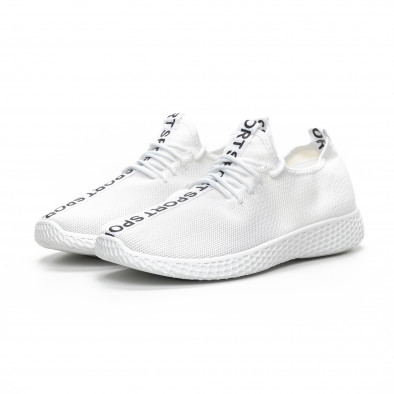 Мъжки текстилни спортни обувки в бяло it240419-3 2