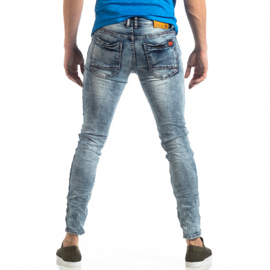 Намачкани Washed Slim Jeans в синьо it210319-13 3