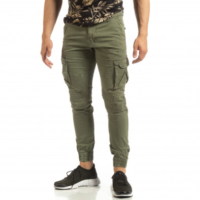 Мъжки зелен Cargo Jogger в рокерски стил it090519-18 3