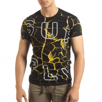 Мъжка тениска Supple в черно и жълто it150419-111 3