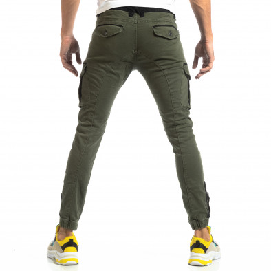Мъжки карго панталон в зелено с черни акценти it261018-31 4