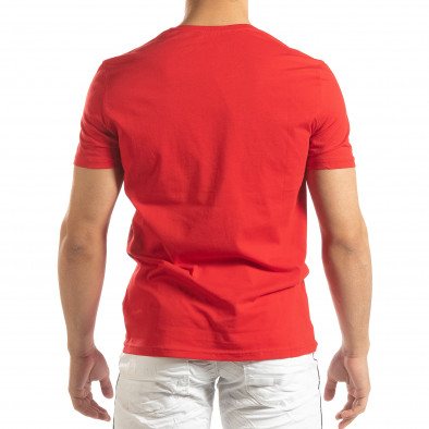 Червена мъжка тениска с гумени рамки it150419-70 4