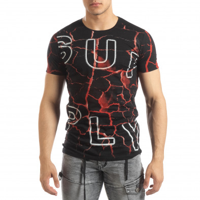 Мъжка тениска Supple в черно и червено it150419-110 2