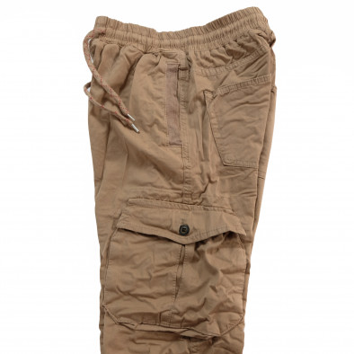 Мъжки бежов карго панталон с ластик на кръста 8154 tr220223-4 4