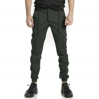 Зелен карго панталон със закопчаване и ластик 8164 tr220223-2 2
