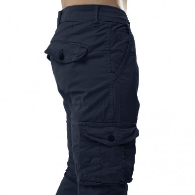 Мъжки син карго панталон с ластик на крачолите 8085 tr161020-1 4