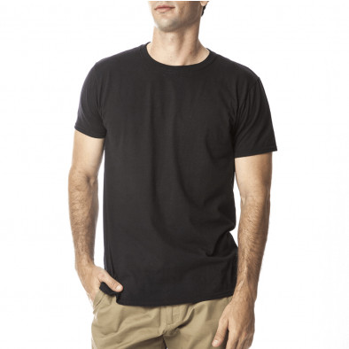 Мъжка черна памучна тениска базов модел tmn060120-1 2