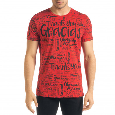 Мъжка червена тениска Thank You tr080520-34 2