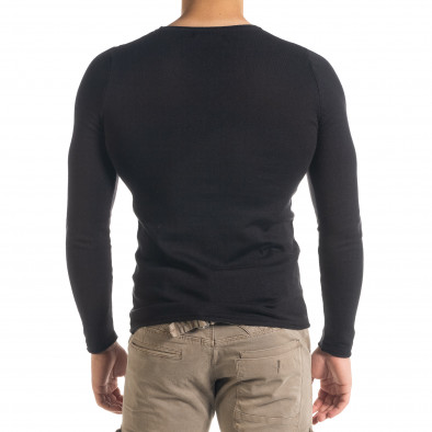 Basic Slim fit мъжка плетена блуза в черно tr240420-12 3
