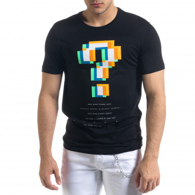 Черна мъжка тениска пикселиран принт tr110320-44 2