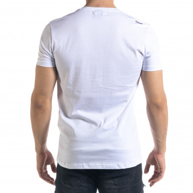 Бяла мъжка тениска гумирани печати tr110320-7 3
