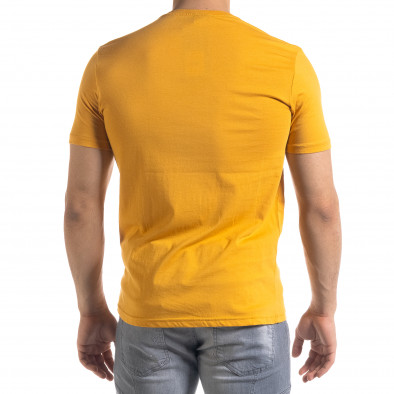 Мъжка тениска в камел гумиран принт tr110320-45 3