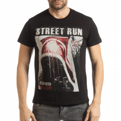 Черна мъжка тениска Street Run tsf190219-83 2