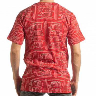 Мъжка червена тениска с удължен гръб tsf190219-27 3