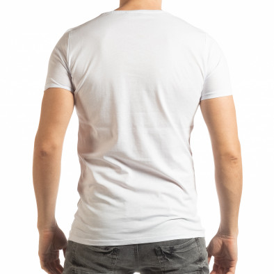 Бяла мъжка тениска с принт Lagos Style tsf190219-55 3