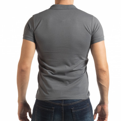 Мъжка тениска пике с акценти в сиво tsf190219-95 3