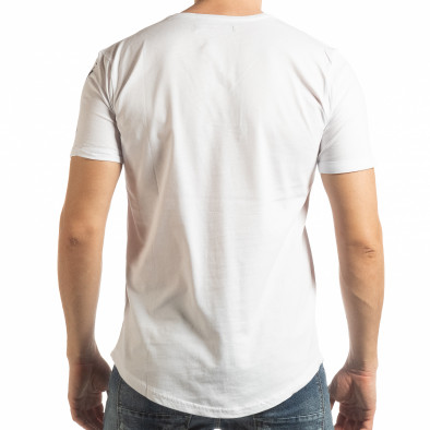 Бяла мъжка тениска с ръкописен принт tsf190219-17 3