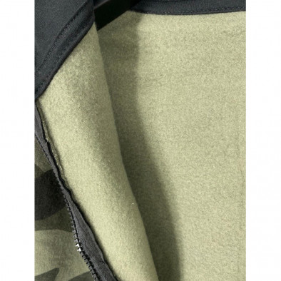 Мъжки ватиран суичър с цип зелен камуфлаж it021221-29 5