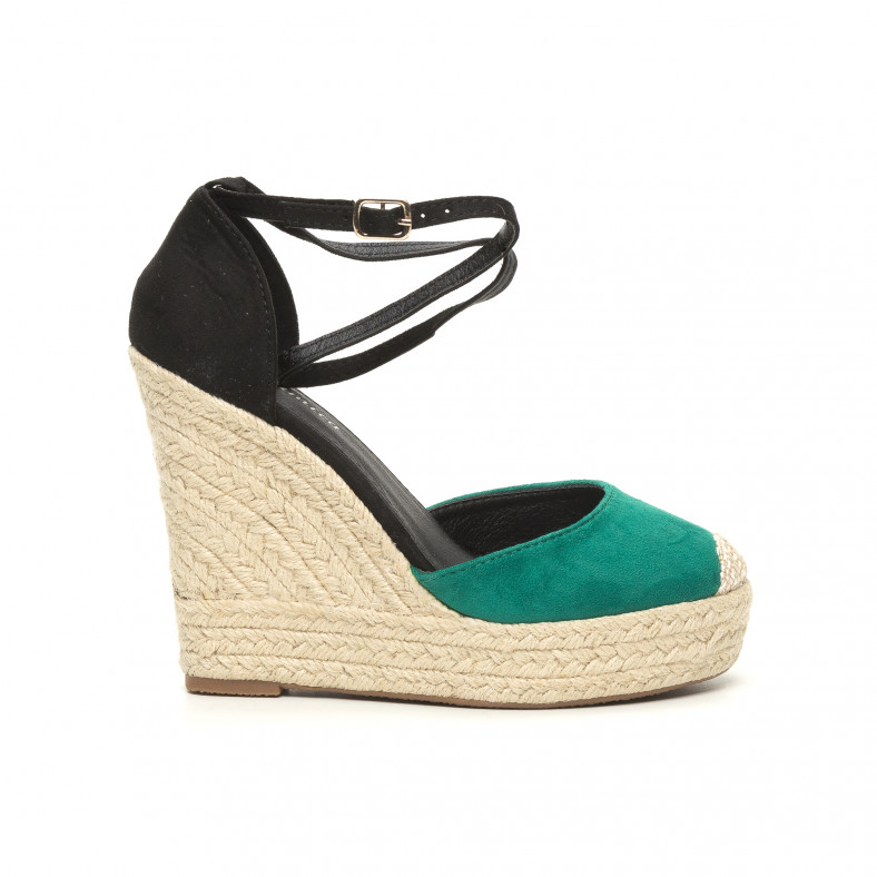 Дамски зелени сандали на висока платформа it050619-27 | Fashionmix.bg