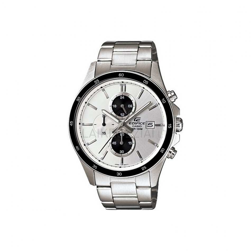 Мъжки часовник Casio Edifice сребрист браслет с бял циферблат EFR504D7AVEF