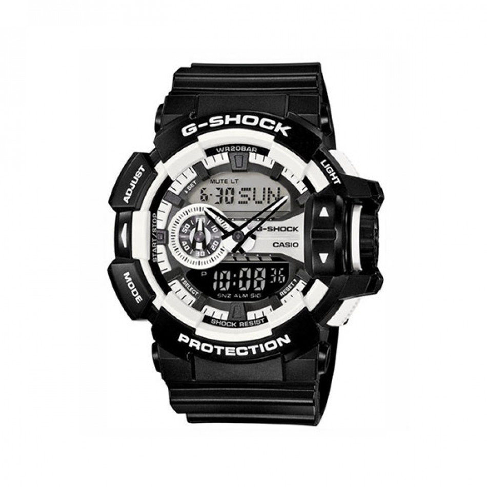 Мъжки спортен часовник Casio G-SHOCK черен с бели детайли GA4001AER