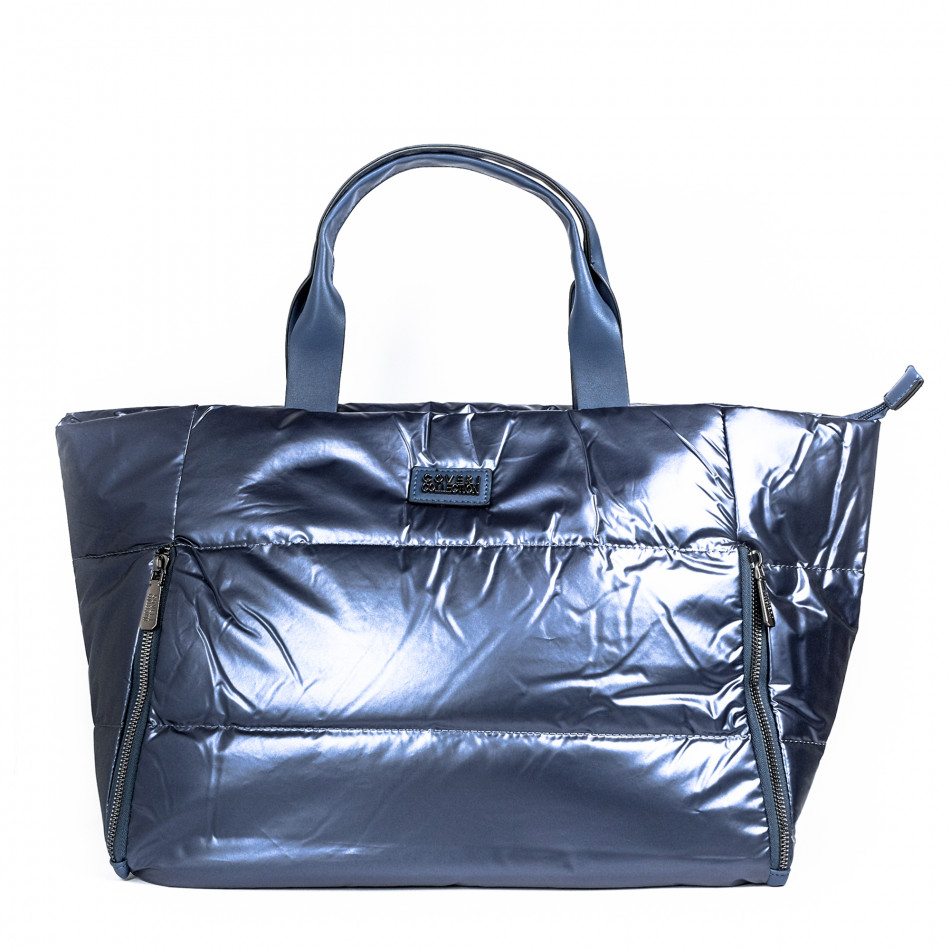 Дамска синя чанта тип пухенка il071022-22