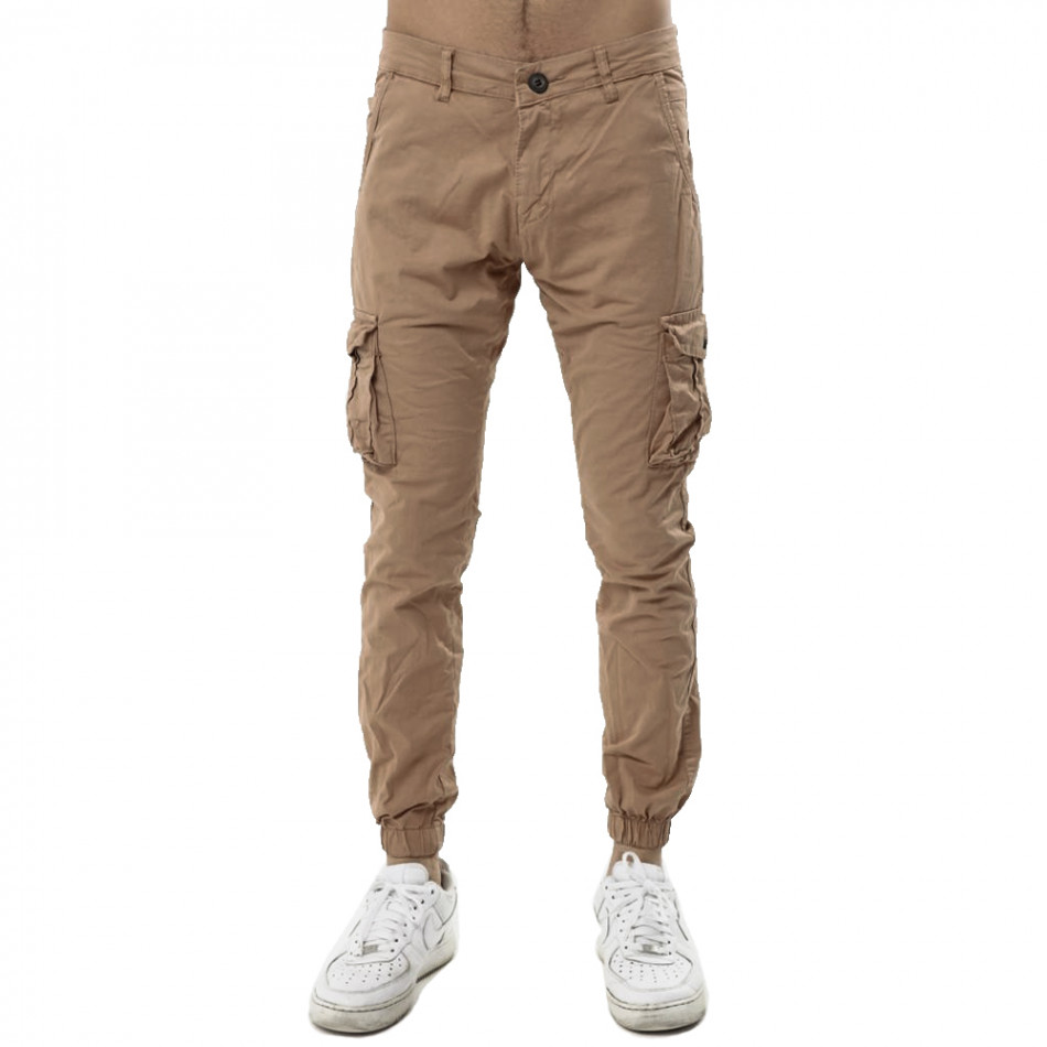 Мъжки панталон Cargo Jogger цвят камел 8016 tr120422-20