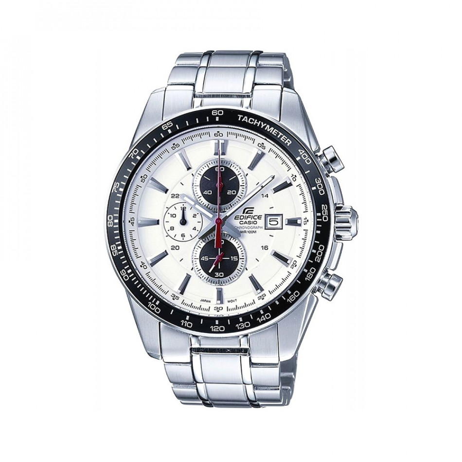 Мъжки часовник Casio Edifice сребрист браслет с циферблат в бяло EFR526D7AVUEF