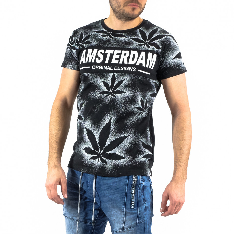 Мъжка черна тениска Amsterdam gr250322-6