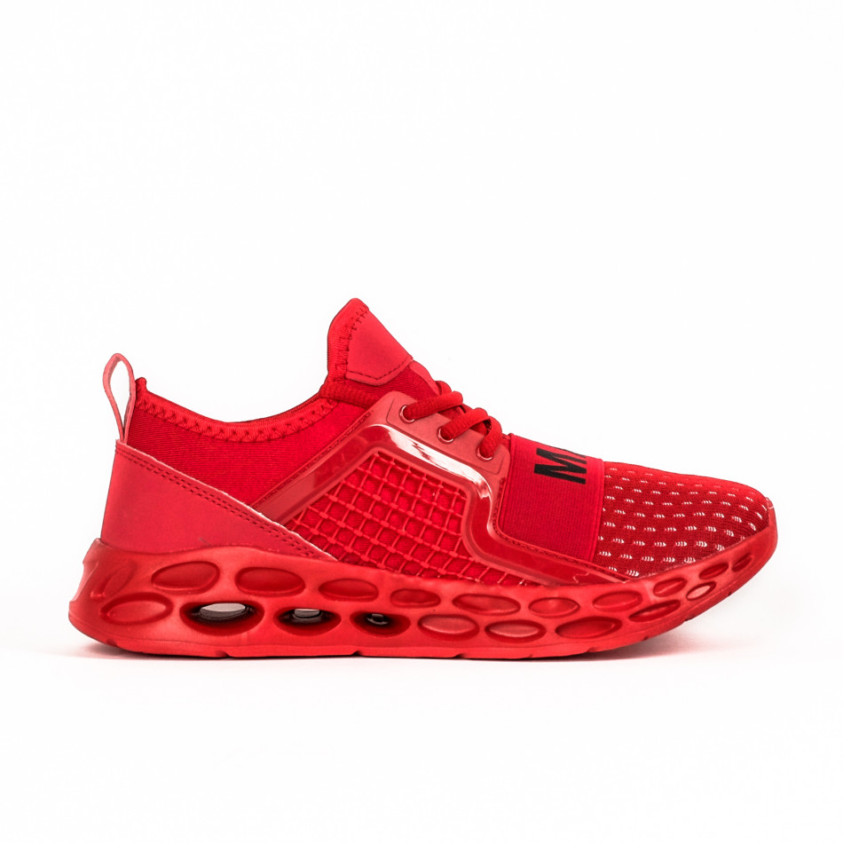 Мъжки червени маратонки с ластици gr040222-18