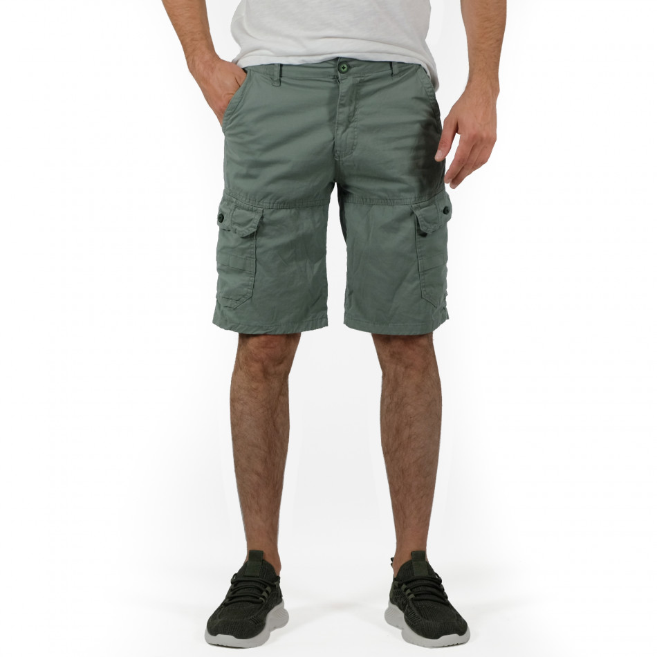 Къси сиво-зелени карго панталони 2096 tr260623-12