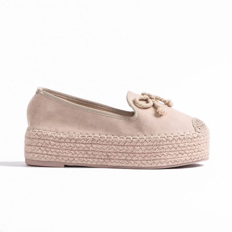 Розови еспадрили на платформа с панделка. Размер 41 it270320-3-1