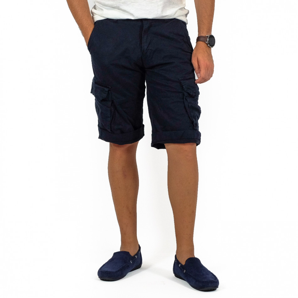 Къси сини Cargo панталони  tr080622-4